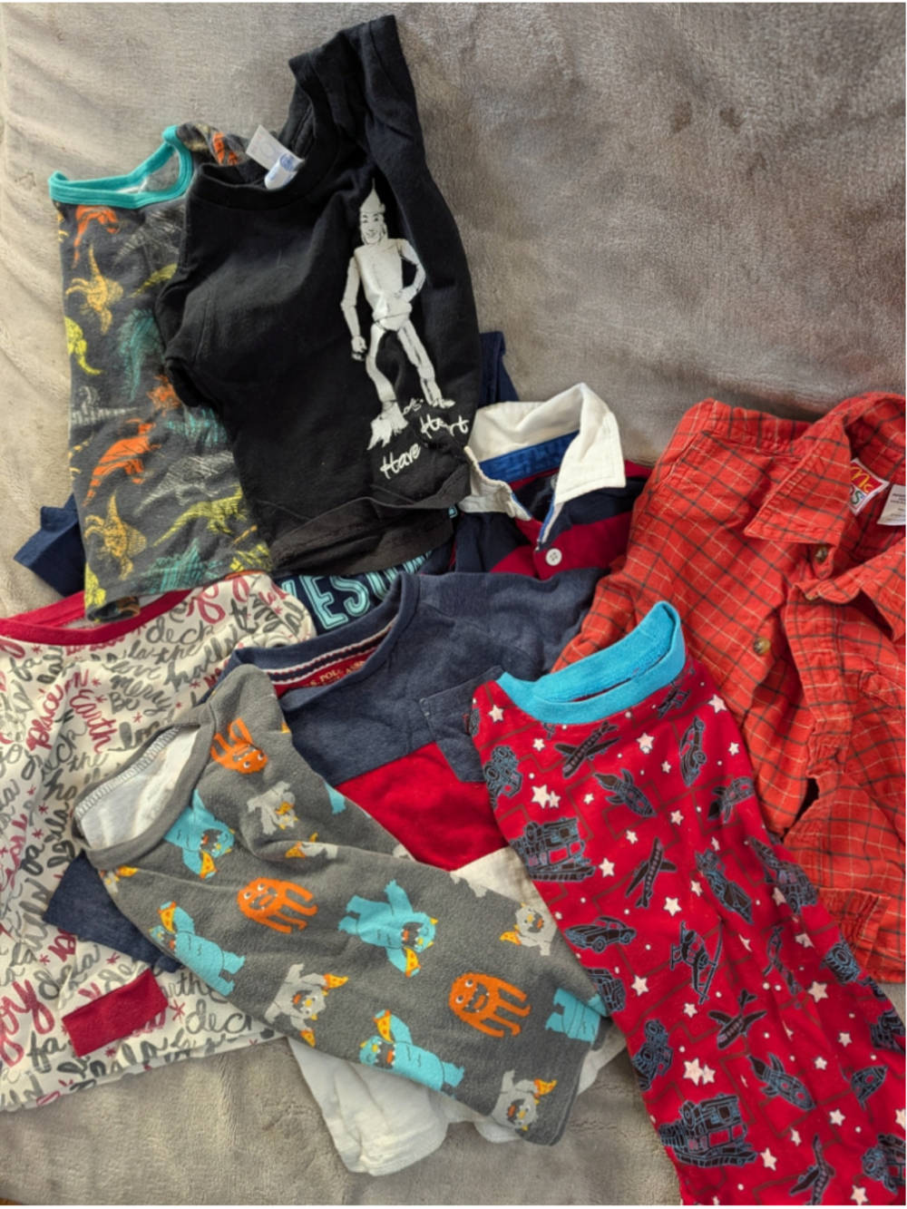 Toddler Boys Fall Halloween Clothes Lot 9 Pc 24M 2T Cat & Jack McKids Pajamas